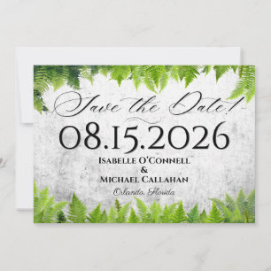 Romantische Fern Leaf Elegante Naturhochzeit Save The Date