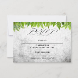Romantische Ferns Blätter Elegante Naturhochzeit RSVP Karte