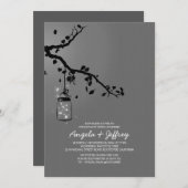 Romantische Feuerwehrleute mason jar engagparty Einladung (Vorne/Hinten)