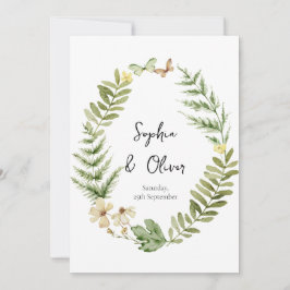 Romantische Field Blume Butterfly Hochzeit Einladu Einladung