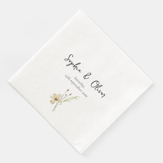 Romantische Field Blume Custom Wedding Serviette (Ecke)