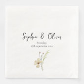 Romantische Field Blume Custom Wedding Serviette (Vorderseite)