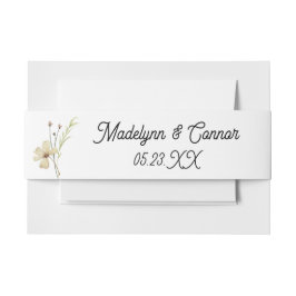 Romantische Field-Blume Minimalistisch Hochzeit Einladungsbanderole