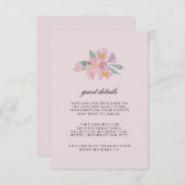 Romantische Flora-Gästekarte Begleitkarte (Vorne/Hinten)