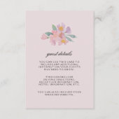 Romantische Flora-Gästekarte Begleitkarte (Vorderseite)