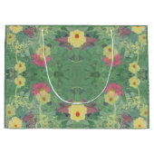 Romantische Flora "Happy Birthday" Mittlere Gesche Große Geschenktüte (Vorderseite)