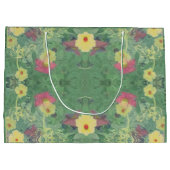 Romantische Flora "Happy Birthday" Mittlere Gesche Große Geschenktüte (Rückseite)