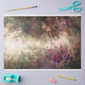 Romantische Flora, Szene, Burgunder Wein & Grün Seidenpapier (Basteln)