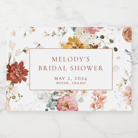 Romantische Floral Mini Champagner Flaschenetikett Schaumweinetikett (Einzelnes Label)