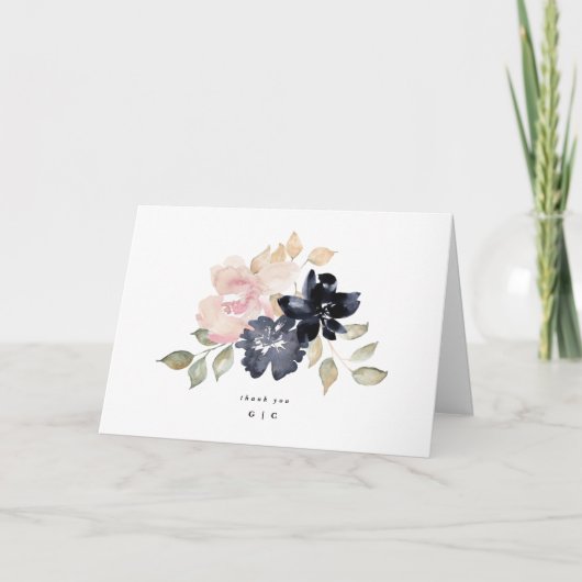 Romantische florale Aquarellmühle Dankeskarte (Vorderseite)