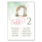 Romantische florale Bogen-Hochzeit-Tischkarten Sit Tischnummer (Vorderseite)