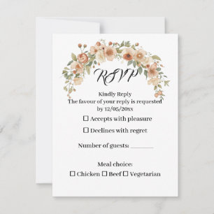 Romantische Florale Bogen-Hochzeits-Antwortkarte RSVP Karte