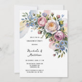 Romantische florale Bouquet-Engagement-Partei Einladung (Vorderseite)
