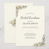 Romantische florale Einladung zum Braunlunch (Vorne/Hinten)
