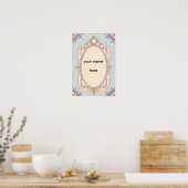 Romantische florale Eitelkeitsgrenze Poster (Küche)