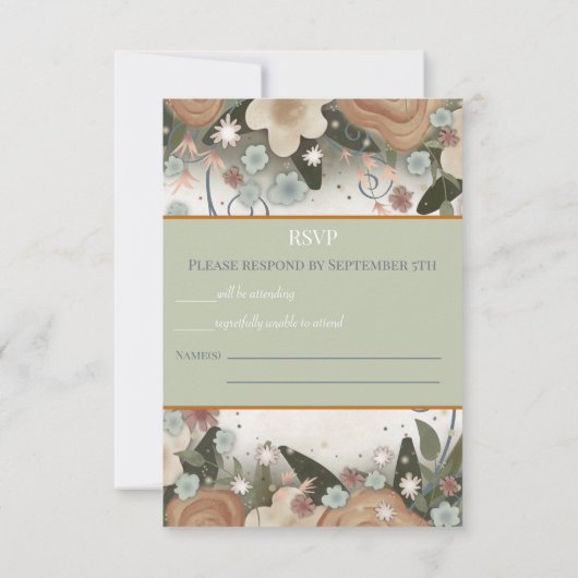 Romantische florale Elegance Inspirivity Wedding R RSVP Karte (Rückseite)