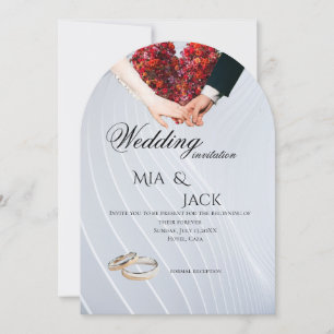Romantische florale Herz-Bogen-Hochzeitseinladung Einladung
