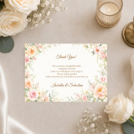 Romantische florale Hochzeit Dankeskarte