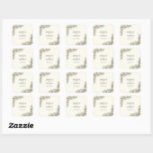 Romantische florale Hochzeit Quadratischer Aufkleber (Blatt)