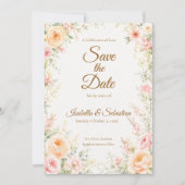 Romantische florale Hochzeit Save The Date (Vorderseite)