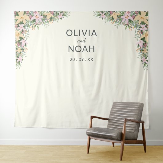 Romantische florale Hochzeit Wandteppich (Beispiel (Horizontal))