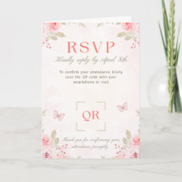 Romantische Florale Hochzeits-RSVP-Karte – Rosen & Einladung