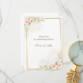 Romantische Florale Hochzeitsdetails Karte Staubig
