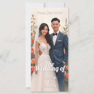 Romantische florale Hochzeitseinladung im Vintage-