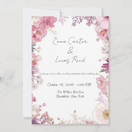 Romantische Florale Hochzeitseinladungskarte Einladung