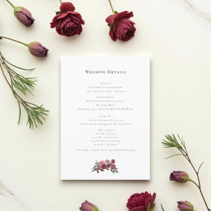 Romantische Florale Hochzeitsinformationskarte Begleitkarte