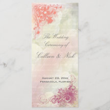 Romantische florale Hochzeitsprogrammvorlage