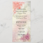 Romantische florale Hochzeitsprogrammvorlage Programm (Rückseite)