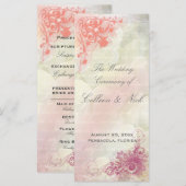 Romantische florale Hochzeitsprogrammvorlage Programm (Vorne/Hinten)