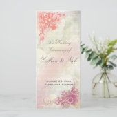 Romantische florale Hochzeitsprogrammvorlage Programm (Stehend Vorderseite)