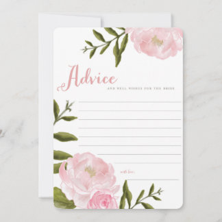 Romantische Florale Hochzeitsratgeberkarten Hinweiskarte
