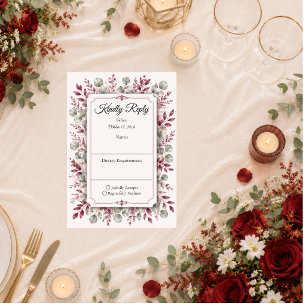 Romantische Florale Hochzeitssuite Hochzeit RSVP Karte
