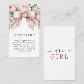 Romantische Florale Rosa Schleifen Bücher Für Baby Begleitkarte