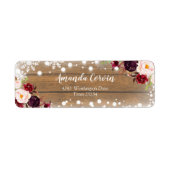 Romantische florale Rustikale Rücksendeadresse (Vorne)