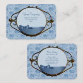 Romantische florale Träume blau elegante antike CC Visitenkarte (Vorne/Hinten)