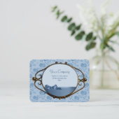 Romantische florale Träume blau elegante antike CC Visitenkarte (Stehend Vorderseite)