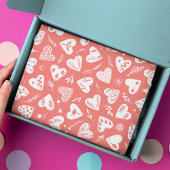 Romantische florale Valentine Herz Muster Coral Seidenpapier