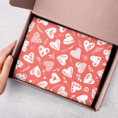 Romantische florale Valentine Herz Muster Coral Seidenpapier