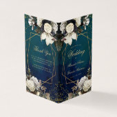 Romantische florale Wreat Wedding Folding Programm (Vorderseite)