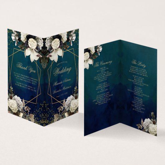 Romantische florale Wreat Wedding Folding Programm (Innenseite und Außenseite)