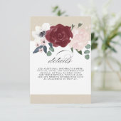 Romantische Floralinformationen Begleitkarte (Stehend Vorderseite)