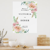 Romantische Florals | Begrüßungszeichen für große Poster (Küche)