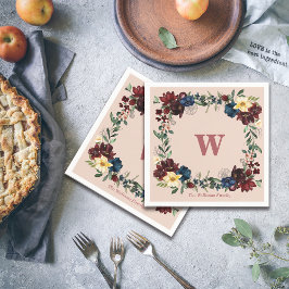 Romantische Florals Custom Monogram Serviette