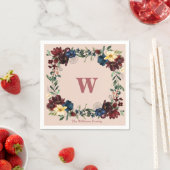 Romantische Florals Custom Monogram Serviette (Beispiel)