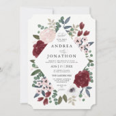 Romantische Florals Hochzeitseinladung Einladung (Vorderseite)