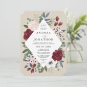 Romantische Florals Hochzeitseinladung Einladung (Stehend Vorderseite)